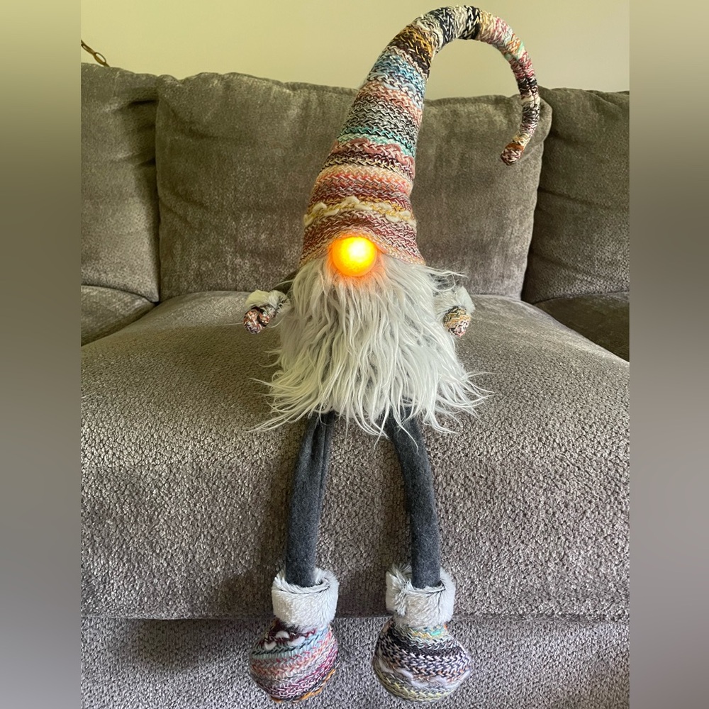 New Light Up Dangle Leg Gnome 31 Inches